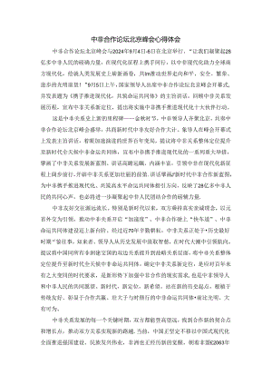 中非合作论坛北京峰会心得体会二.docx