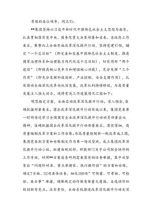 国有企业改革深化提升行动推进会上的汇报发言.docx