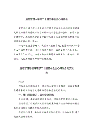 应急管理人学习二十届三中全会心得体会8篇（精选）.docx