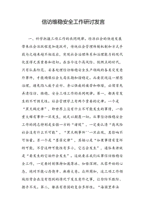信访维稳安全工作研讨发言.docx