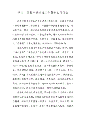 公务员学习学习中国共产党巡视工作条例心得体会 （汇编7份）.docx