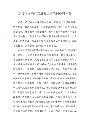 乡镇党员干部学习《中国共产党巡视工作条例》心得体会 （7份）.docx