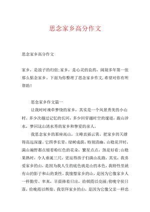 思念家乡高分作文.docx