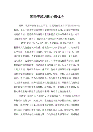 领导干部培训心得体会.docx