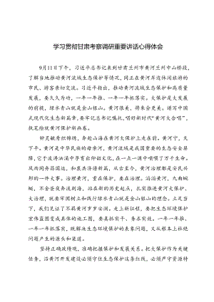 2024年10月学习贯彻甘肃考察调研重要讲话心得体会.docx