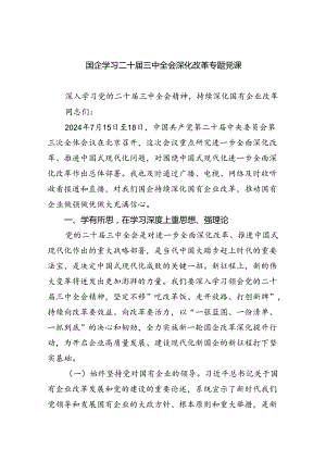 (三篇)国企学习二十届三中全会深化改革专题党课样本.docx