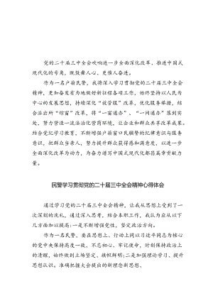 户籍民警学习贯彻党的二十届三中全会精神心得体会5篇（最新版）.docx