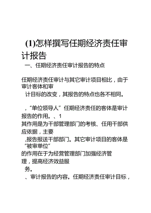 怎样撰写任期经济责任审计报告.docx