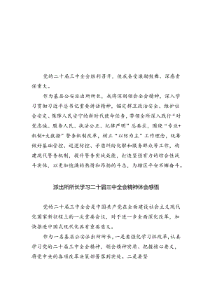 基层公安派出所所长学习二十届三中全会精神心得体会（共五篇）.docx