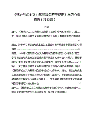 （13篇）《整治形式主义为基层减负若干规定》学习心得感悟范文.docx