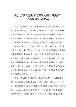 整治形式主义为基层减负若干规定的学习感悟(10篇).docx