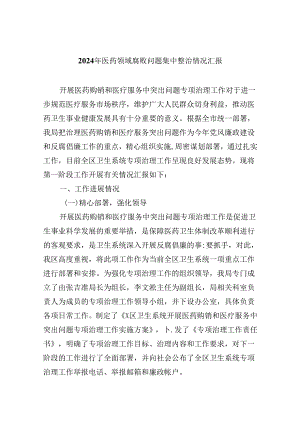（10篇）2024年医药领域腐败问题集中整治情况汇报（精选）.docx