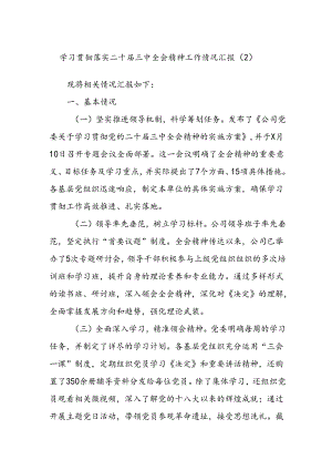 学习贯彻落实二十届三中全会精神工作情况汇报（2）.docx