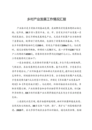 乡村产业发展工作情况汇报.docx