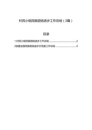 村民小组民族团结进步工作总结（2篇）.docx