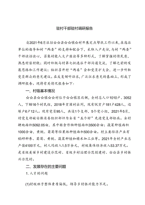（5篇）驻村干部驻村调研报告范文.docx