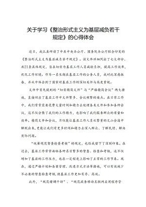 《整治形式主义为基层减负若干规定》的学习感悟13篇.docx