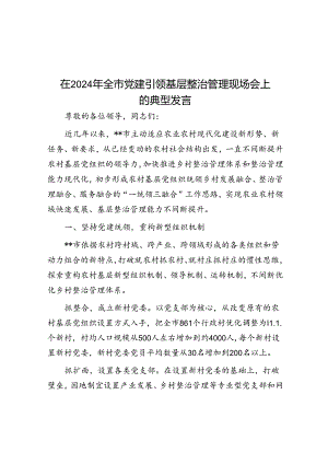 在2024年全市党建引领基层治理现场会上的典型发言.docx