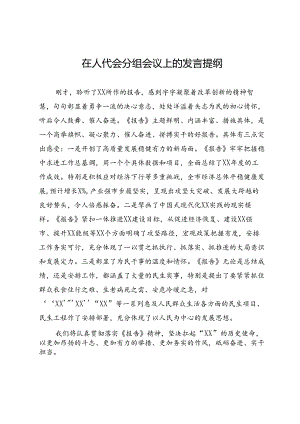 在人代会分组会议上的发言提纲.docx