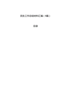 民生工作总结材料汇编（9篇）.docx