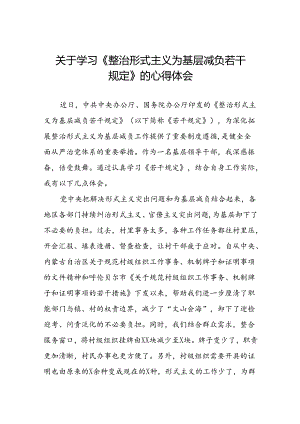村干部学习整治形式主义为基层减负若干规定的心得体会5篇.docx