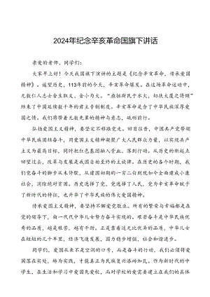 8篇2024年纪念辛亥革命传承爱国精神国旗下讲话.docx