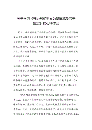 《整治形式主义为基层减负若干规定》学习体会13篇.docx