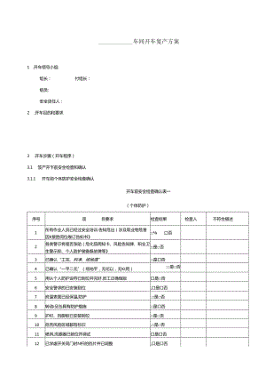 车间开车方案.docx