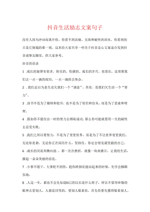 抖音生活励志文案句子.docx