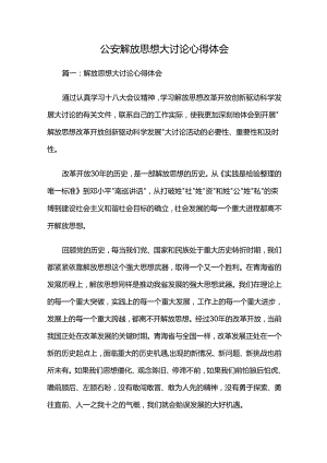 公安解放思想大讨论心得体会多篇.docx