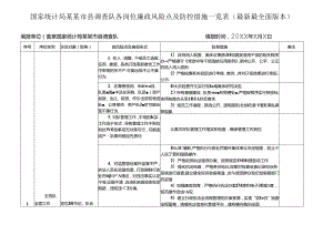 国家统计局某某市县调查队各岗位廉政风险点及防控措施一览表（最新最全面版本）.docx