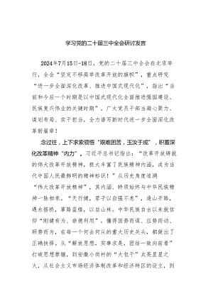 学习党的二十届三中全会研讨发言.docx