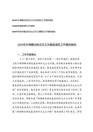 2024年镇整治形式主义为基层减负工作情况报告总结.docx