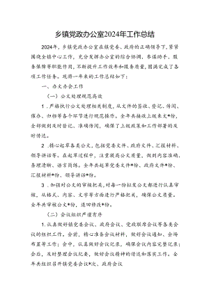 乡镇党政办公室2024年工作总结.docx