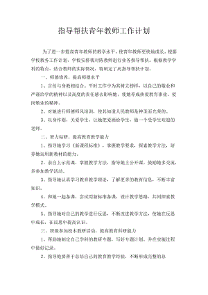 指导帮扶青年教师工作计划.docx