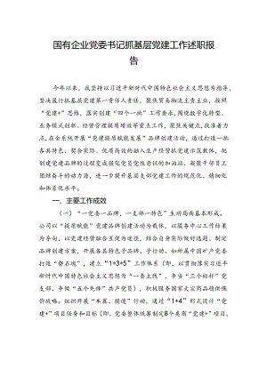 国有企业党委书记抓基层党建工作述职报告.docx