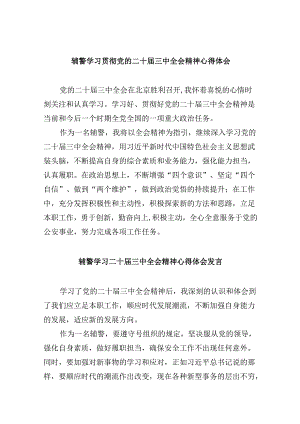 （11篇）辅警学习贯彻党的二十届三中全会精神心得体会（精选）.docx