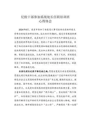 纪检干部参加系统处长任职培训班心得体会.docx