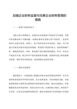 加强企业财务监督与完善企业财务管理的措施.docx