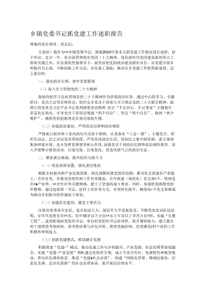 乡镇党委书记抓党建工作述职报告.docx