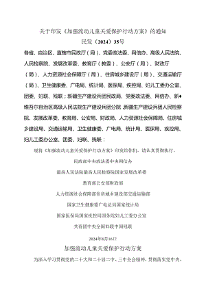 加强流动儿童关爱保护行动方案（2024年）.docx