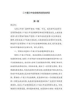 二十届三中全会宣讲动员会讲话4篇.docx