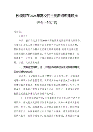 校领导在2024年高校民主党派组织建设推进会上的讲话.docx