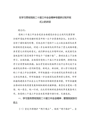 （7篇）在学习贯彻党的二十届三中全会精神专题研讨班开班式上的讲话范文.docx