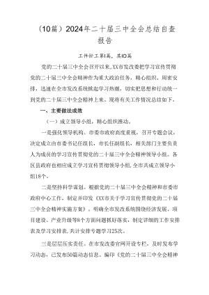 （10篇）2024年二十届三中全会总结自查报告.docx
