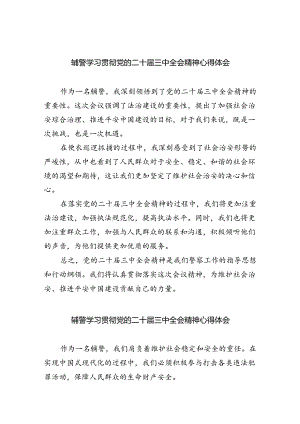 辅警学习贯彻党的二十届三中全会精神心得体会8篇（详细版）.docx