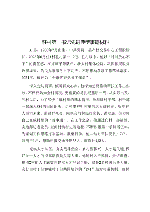 驻村第一书记先进典型事迹材料.docx