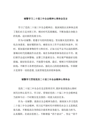 （11篇）辅警学习二十届三中全会精神心得体会发言范文.docx