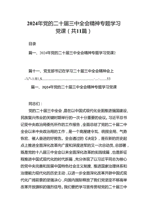 （11篇）2024年党的二十届三中全会精神专题学习党课范文.docx