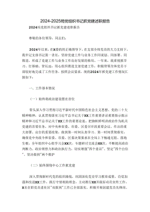 2024-2025局党组织书记抓党建述职报告.docx